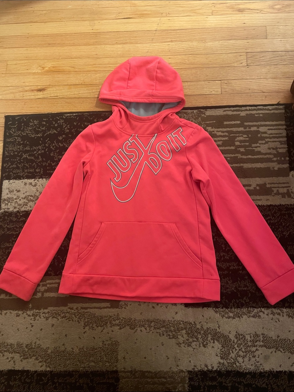 Nike Kids Neon Pink 'Just Do It' Pullover Hoodie